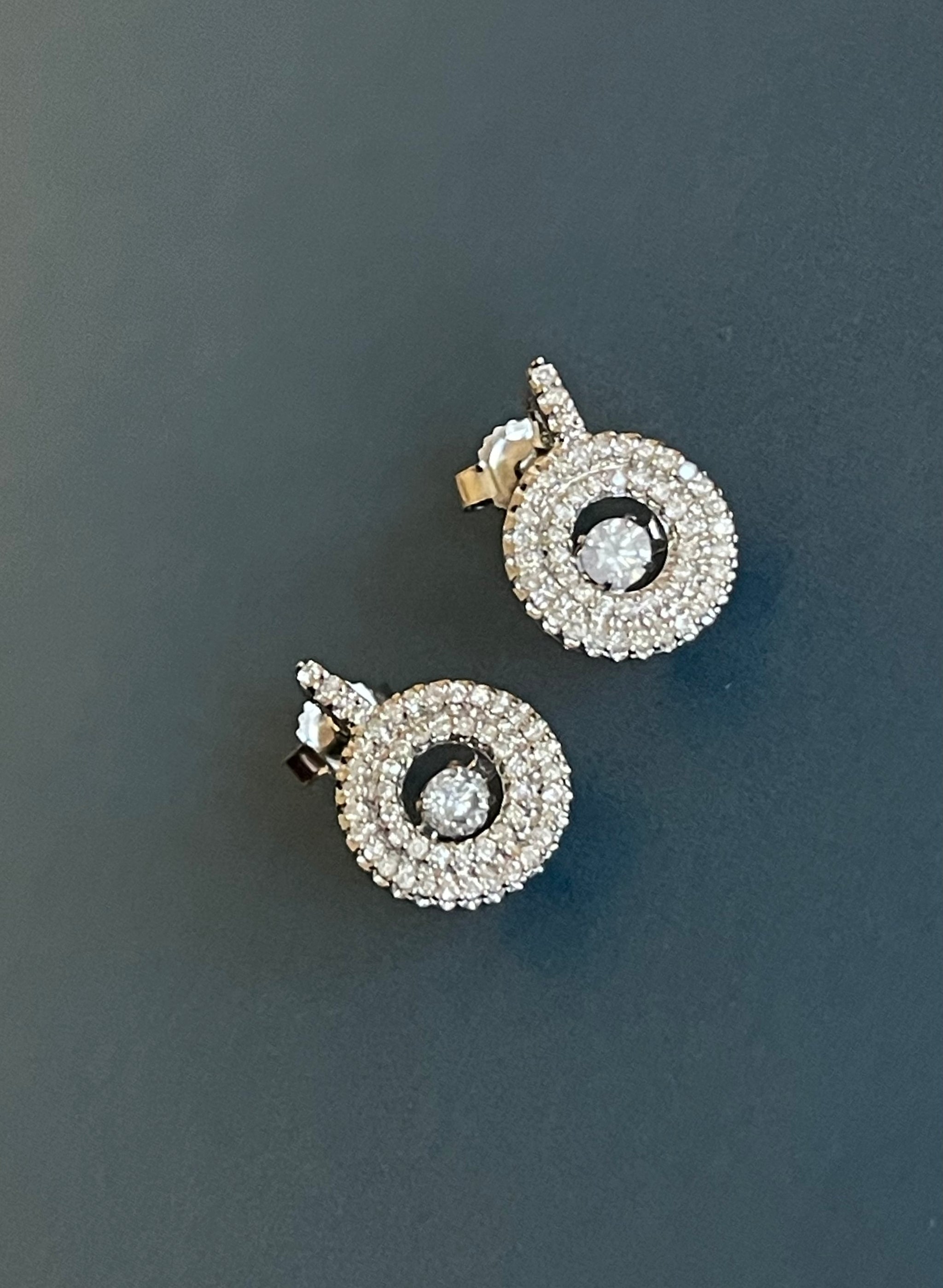 Orecchini Donna In Argento Sterling Con Diamanti Rotondi 0.40 Carati – Dazzlingrock Collection, Regalo Con Scatola