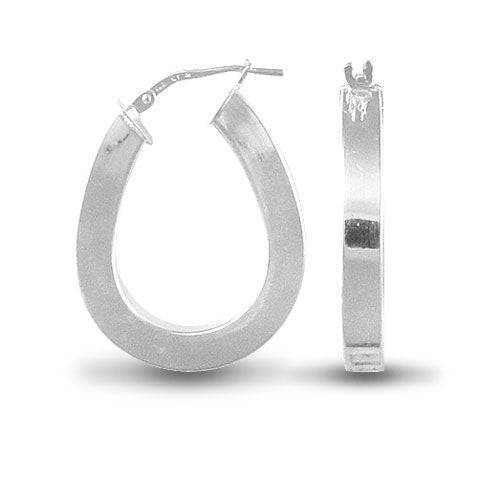 925 Sterling Silver Formed Hoop Earrings – London Diamond Online