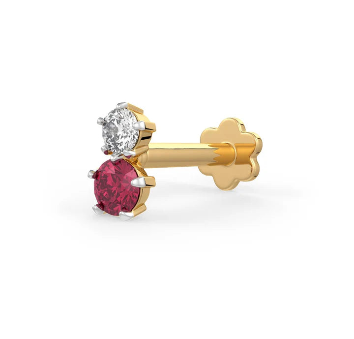 Coloured Gemstone Nose Studs