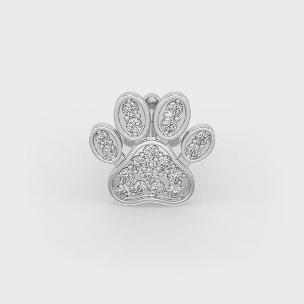 Beautiful pet-inspired diamond stud in white gold