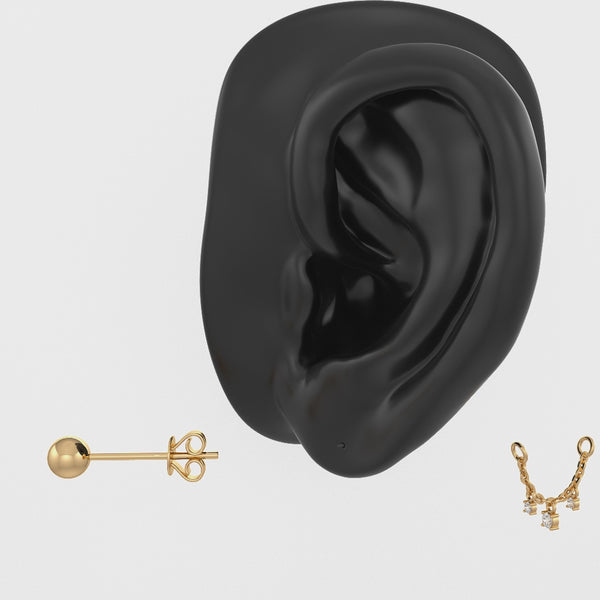 Diamond charm link in 18ct rose gold