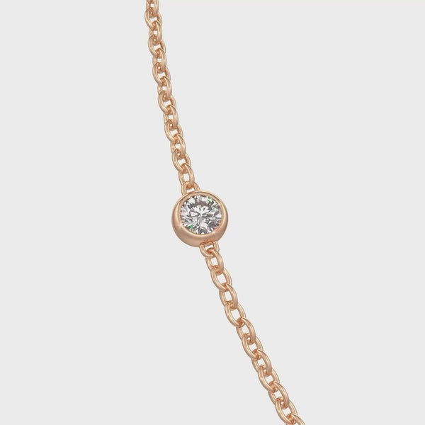 Radiant 10ct Diamond Necklace Luxurious Rose Gold