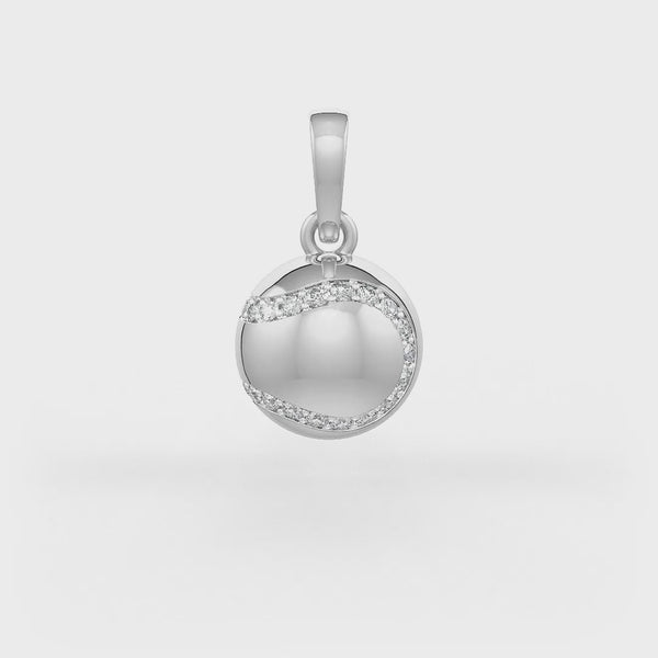 Elegant 1cm diamond tennis ball necklace