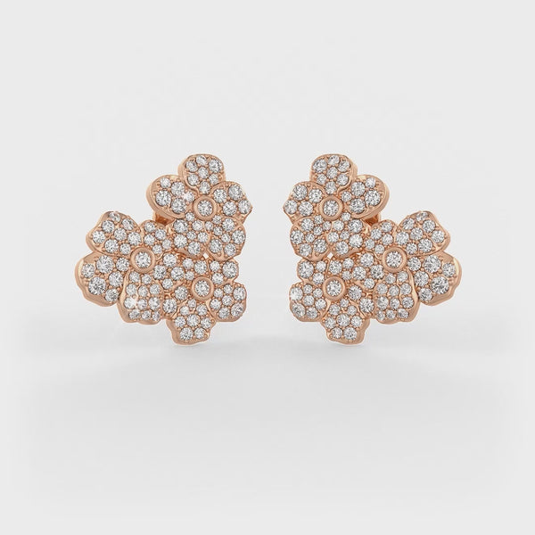 Cervin Blanc diamond flower earrings