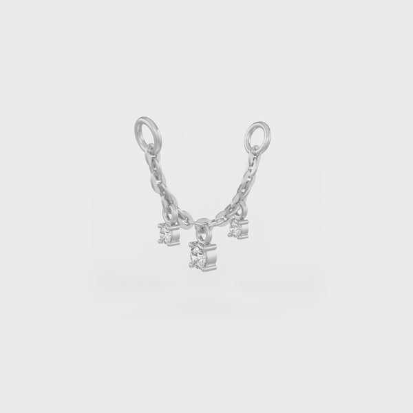 Fine white gold connector charm