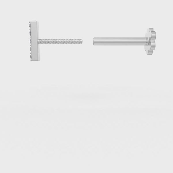 18ct white gold diamond nose stud