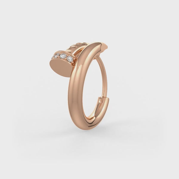 Modern diamond helix hoop design
