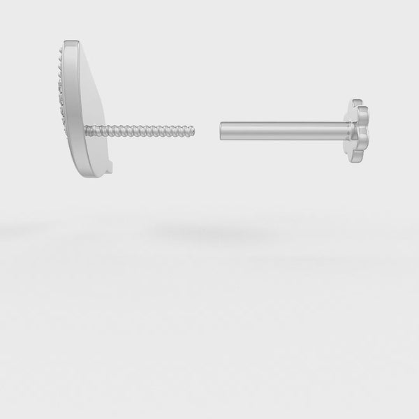 Minimal diamond leaf nose stud design