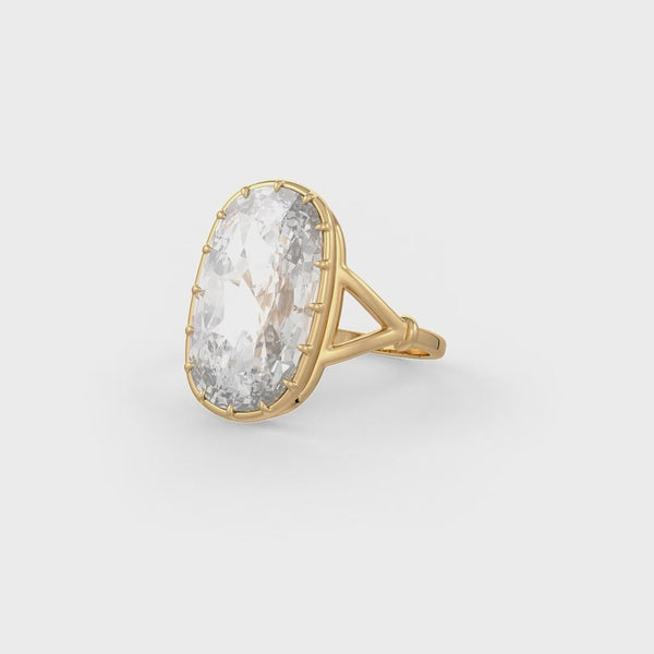 Gorgeous 9ct yellow gold cushion cut engagement ring