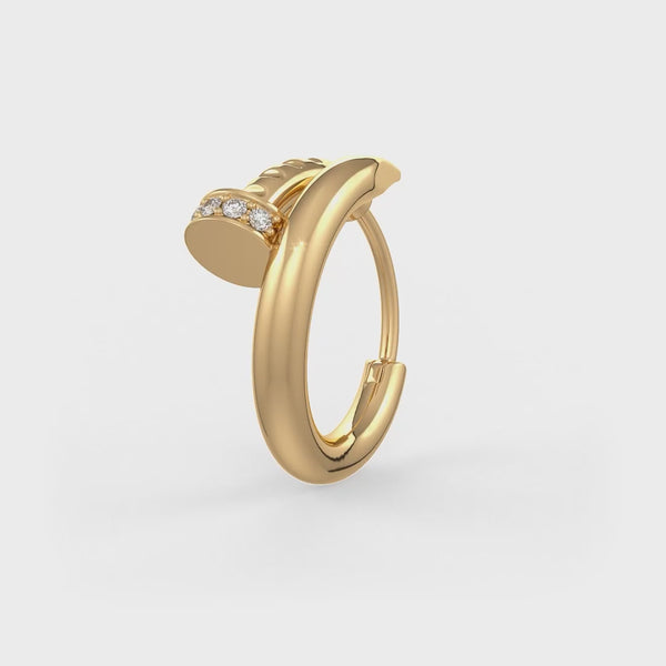 Stylish cartilage hoop with diamond