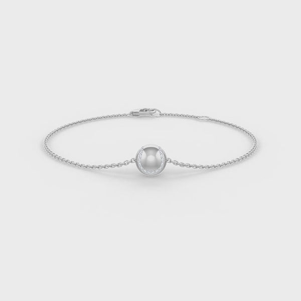 Luxury white gold bracelet with diamond tennis ball