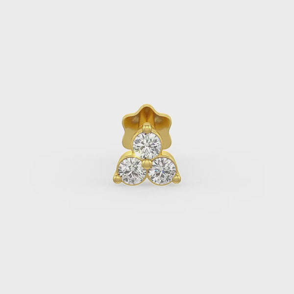 Chic nose stud trilogy 18ct yellow gold