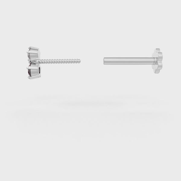 Toi et Moi diamond sapphire nose pin