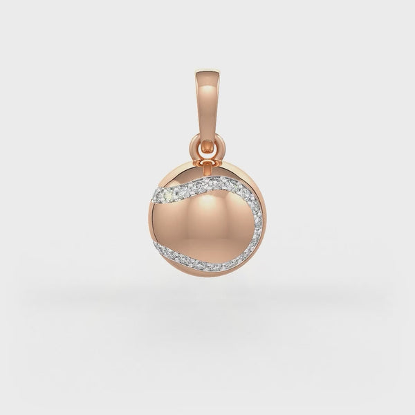 Sparkling 0.25ct tennis ball diamond necklace charm