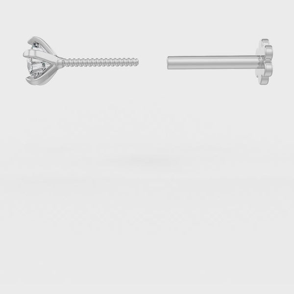 4mm diamond nose stud in 18ct white gold