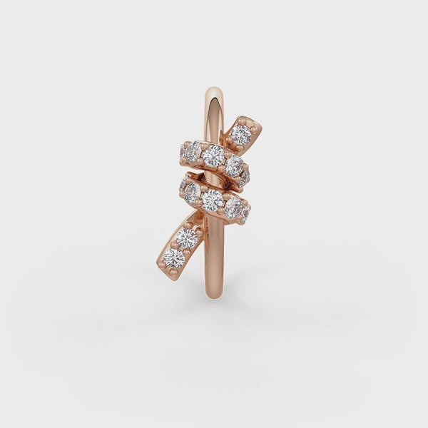 18ct rose gold diamond nose ring
