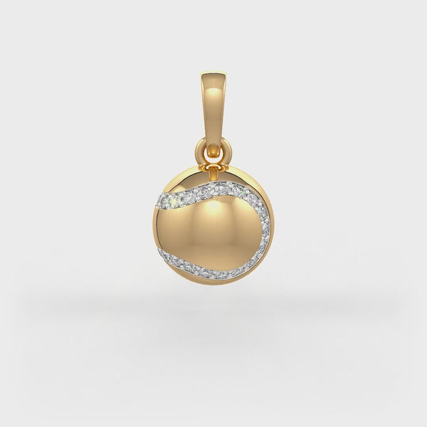 Luxurious tennis inspired diamond pendant in yellow gold