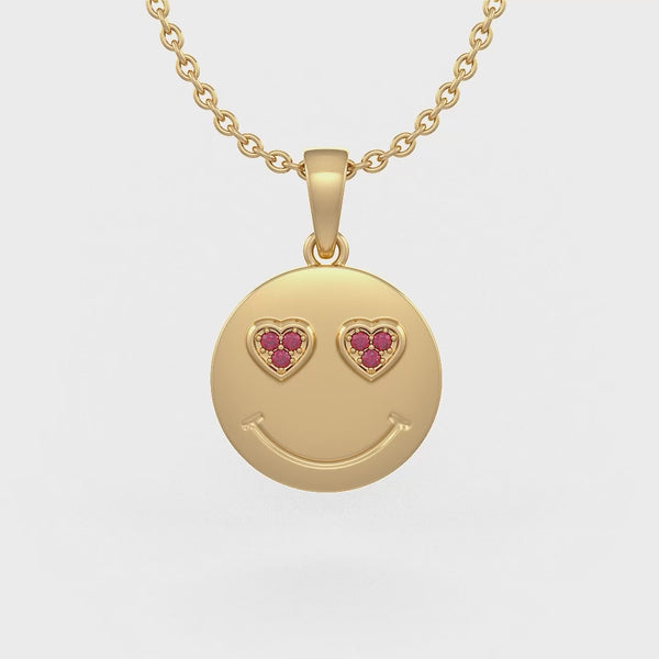 Exclusive smiley face gold necklace