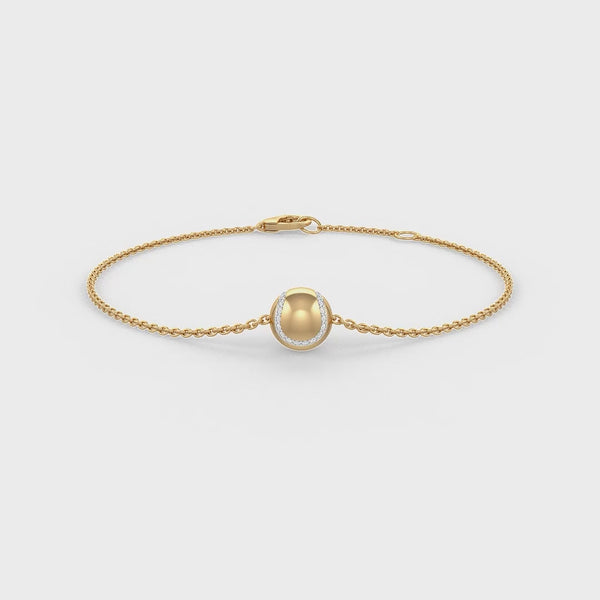 Elegant gold diamond tennis ball bracelet shine