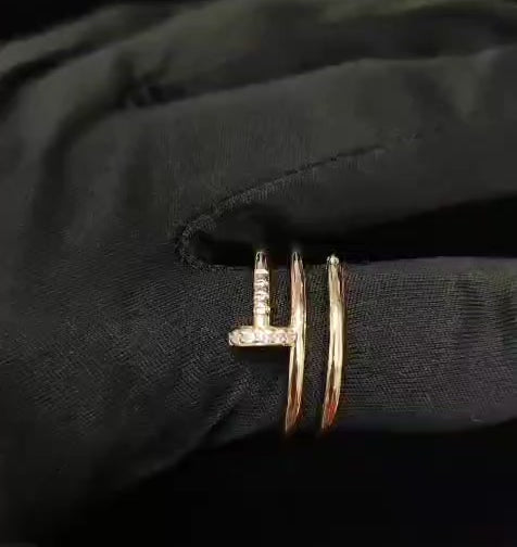 Gorgeous 9ct yellow gold nail ring with luxurious 0.35ct diamonds