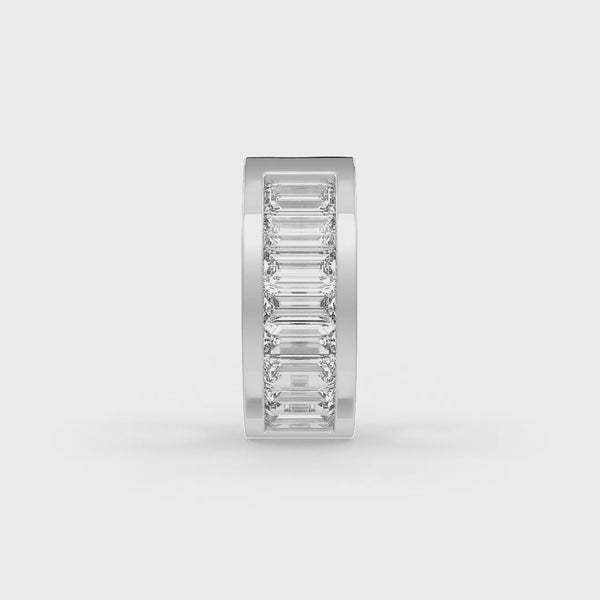 Minimalist diamond hoop earring