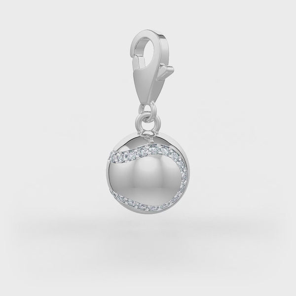 Elegant 0.25ct diamond tennis ball charm pendent