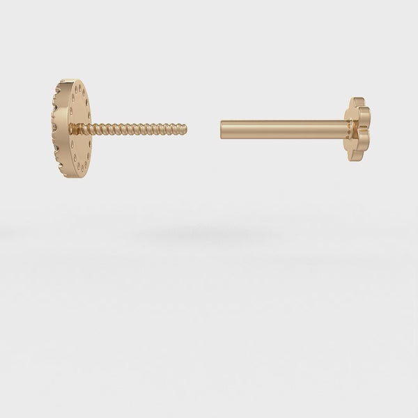Diamond evil eye nose stud in 18ct gold