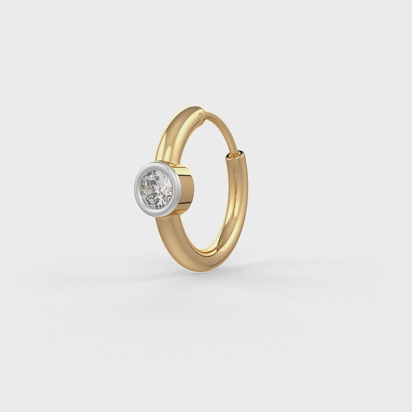Nose ring in polished yellow gold finish