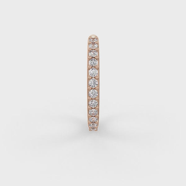 Stylish diamond skinny nose ring in rose gold