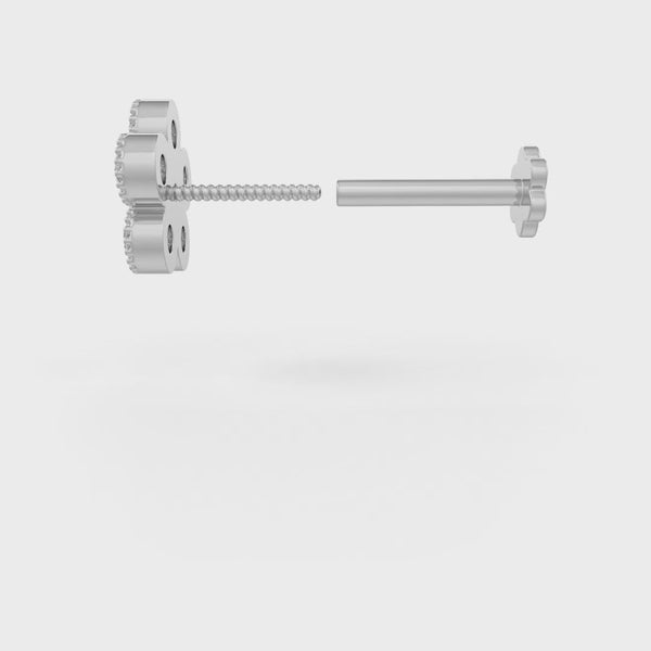 White gold cartilage stud