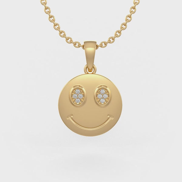 Luxury Cervin Blanc yellow gold smiley emoji necklace