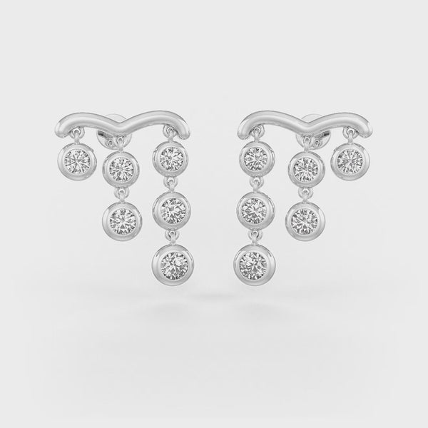 Brilliant raindrop shaped diamond earrings