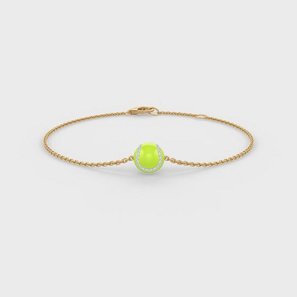 Radiant yellow gold diamond enamel bracelet