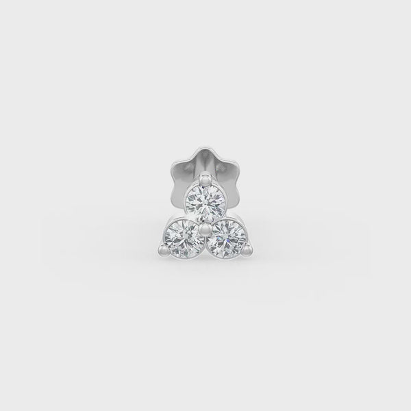 Stylish 18ct White Gold Nose Stud with Diamonds