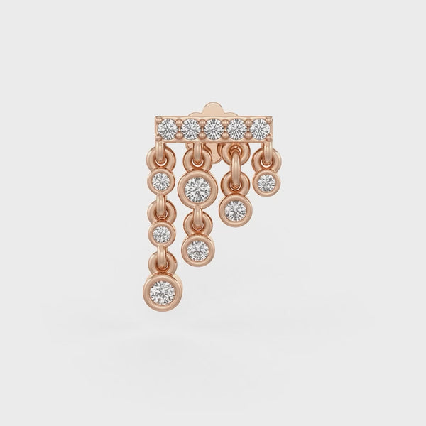 Elegant 18ct rose gold nose stud with diamonds