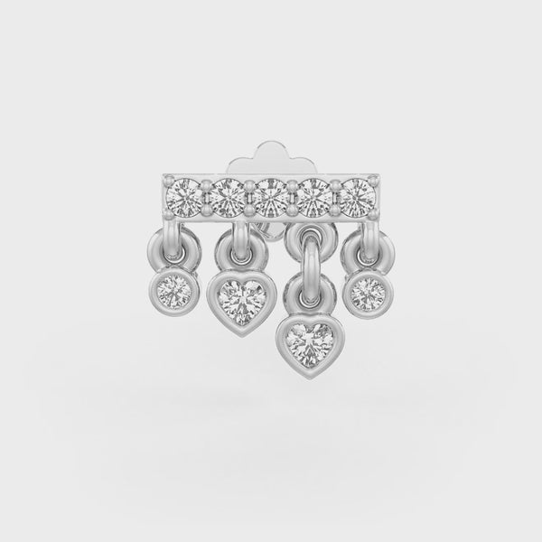Luxury 18ct heart diamond nose stud
