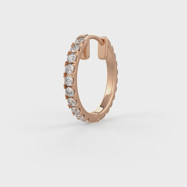 Shining diamond hoop earring