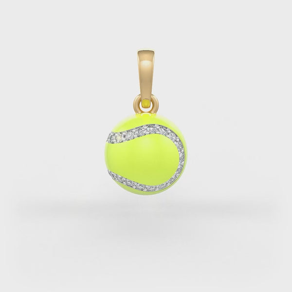 0.25ct natural diamond tennis ball pendant yellow gold