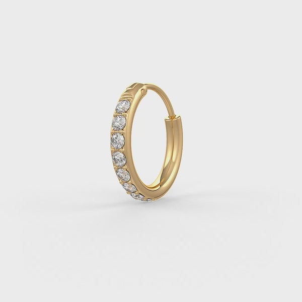 Diamond nose ring 18ct yellow gold hoop stylish design