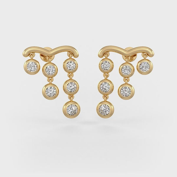 Luxury women's diamond earrings with elegant raindrop silhouette