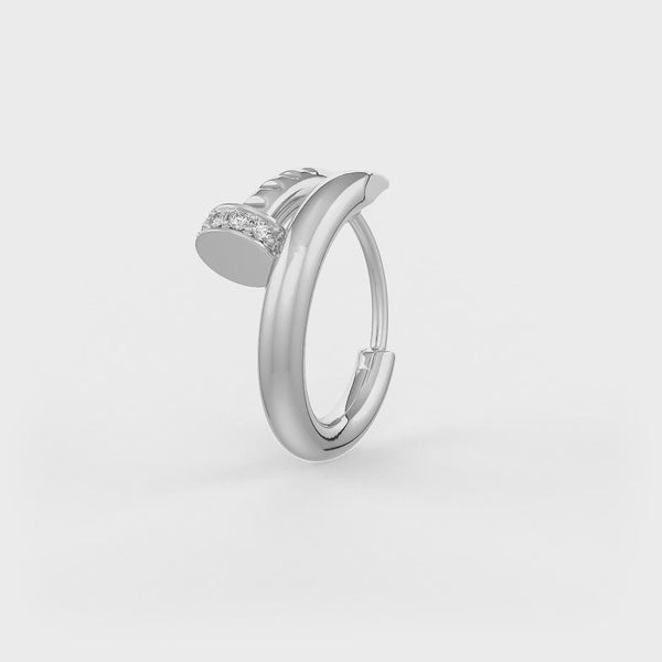 Elegant 18ct white gold diamond hoop