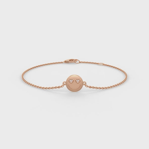 Unique rose gold emoji smiley bracelet