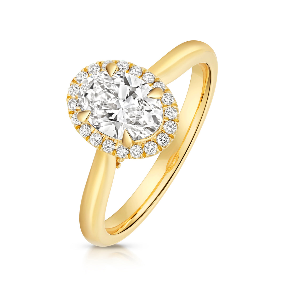 1ct LAB GROWN CERTIFIED OVAL cut diamond Engagement ring HALO PLAIN SH