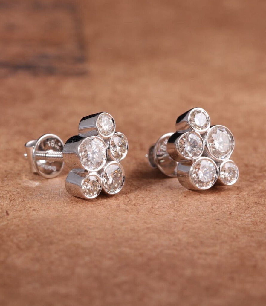 18ct white gold bubble diamond earrings 