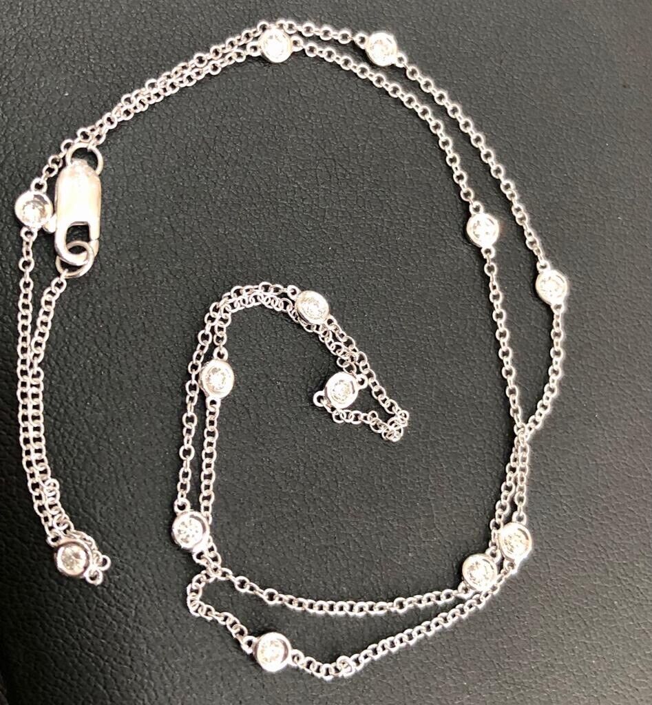 9ct white gold diamond necklace