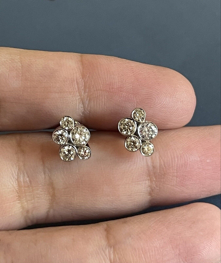 Diamond bubble earrings, one carat 