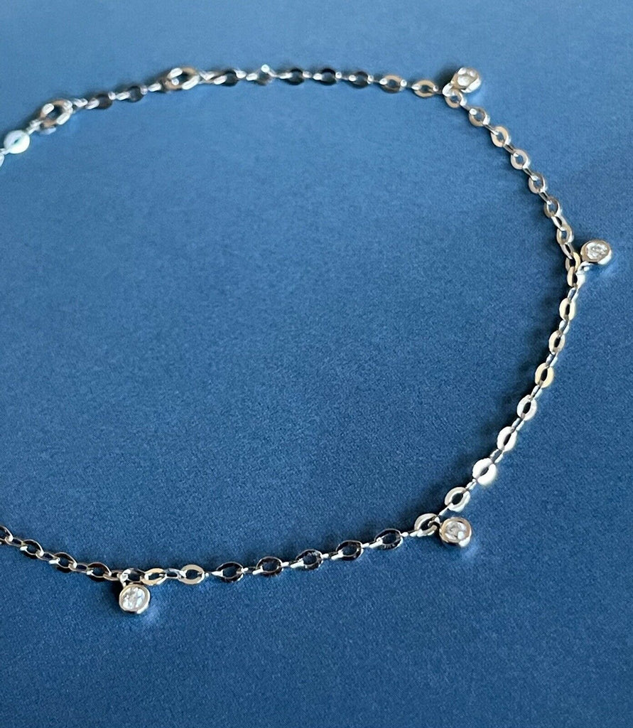 9ct white gold solitaire bracelet, by the yard