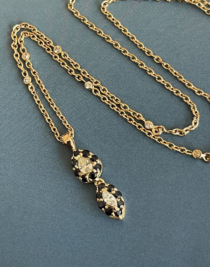 18ct by yard yellow gold sapphire necklace