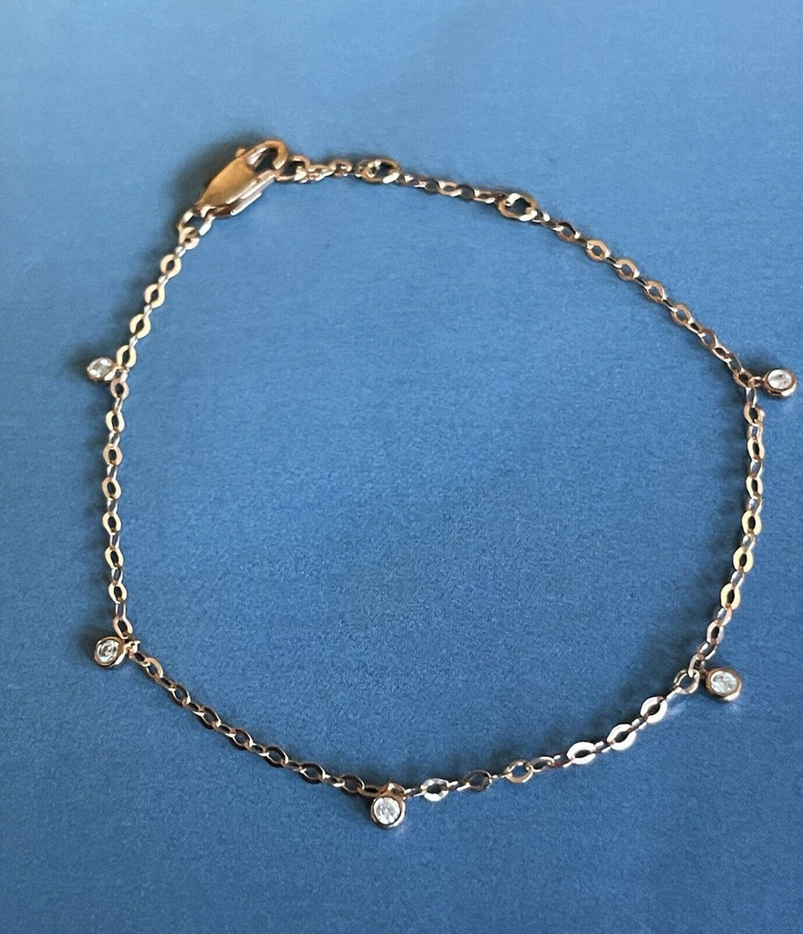9ct rose gold solitaire diamond bracelet