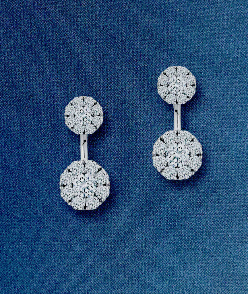 Mappin and Webb birks 18ct white gold diamond snowflake earrings 